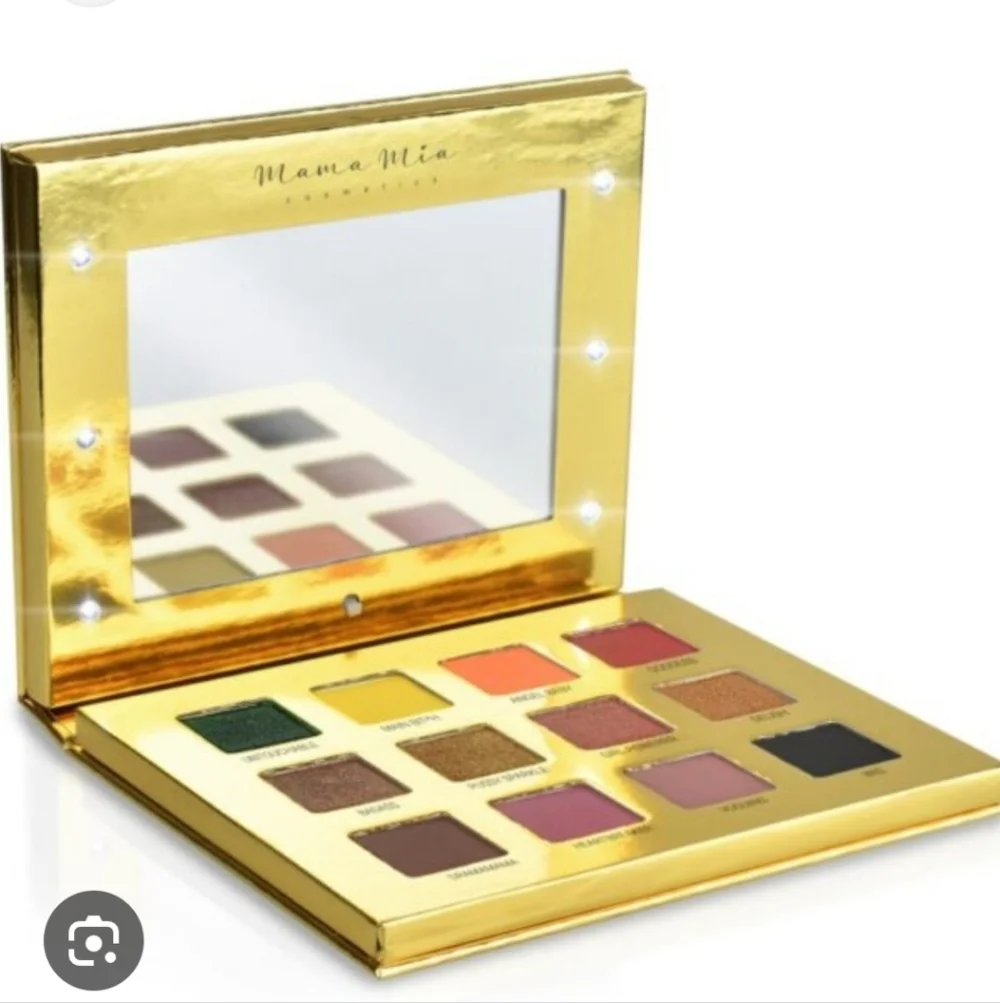Mama Mia Pressed Pigment Eyeshadow Palette - Multicolor Light Up Mirror New